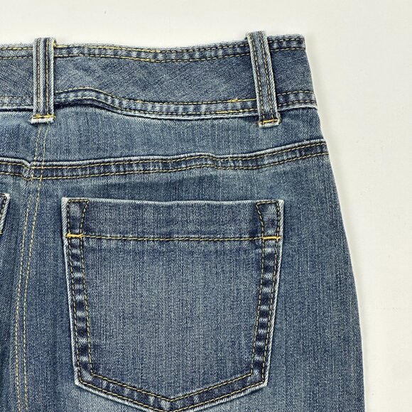Ann Taylor Weekend Button-Waist Denim Mini Skirt Women’s 6 Stretch EXCELLENT - Picture 5 of 7